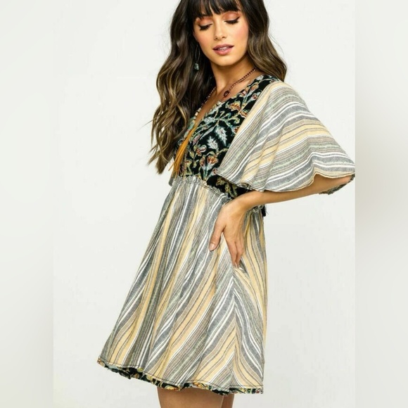 Free People Tops - Free People Women's Under The Sun Tunic, Black Combo, Size Large